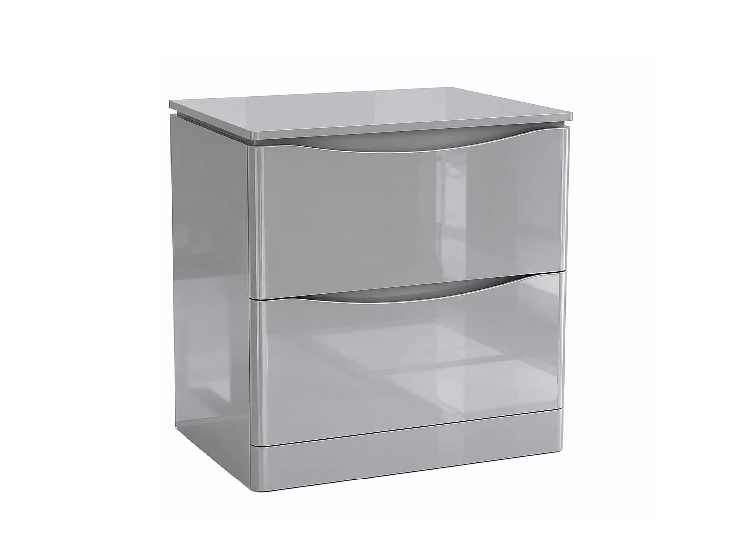 Szafka pod umywalkę z 2 szufladami – szary połysk – AUSTIN – 79 x 82 x 45 cm – szafka łazienkowa z cichym domykaniem