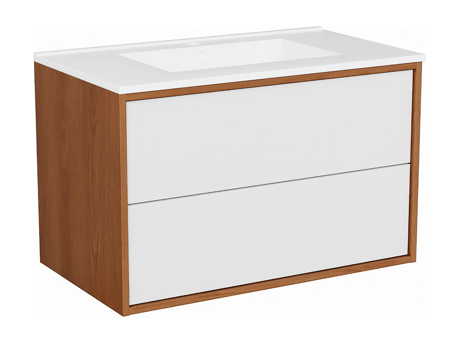 Mobile lavabo ERIN con 2 cassetti grandi Bianco opaco 80x50x46 cm mobile bagno