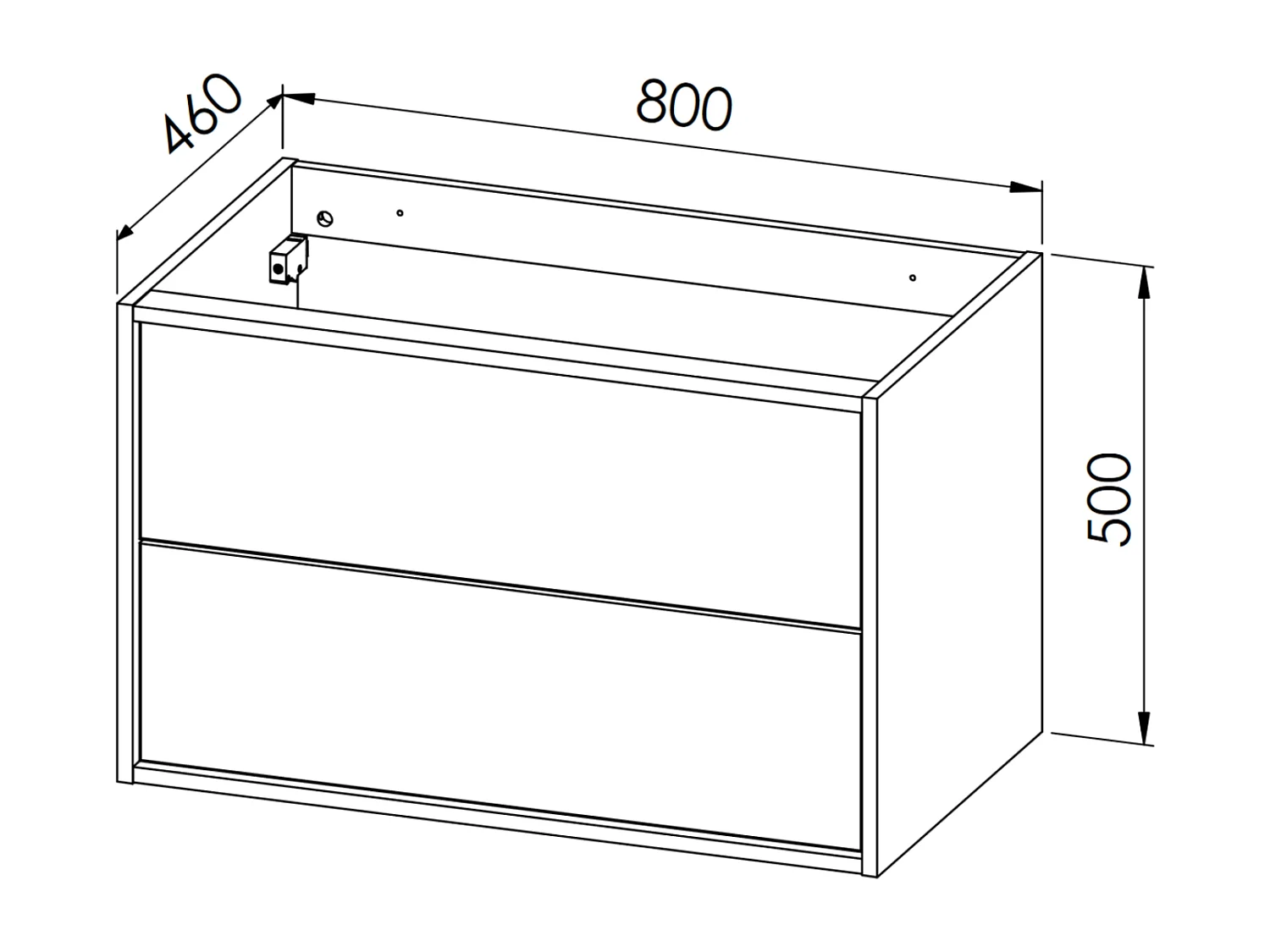 Mobile lavabo ERIN con 2 cassetti grandi Bianco opaco 80x50x46 cm mobile bagno