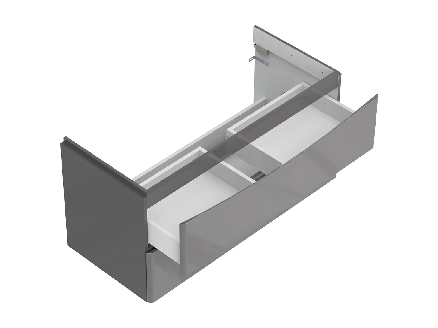 Mobile lavabo sospeso con 2 cassetti – grigio lucido – AUSTIN – 104 x 50 x 46 cm – chiusura ammortizzata