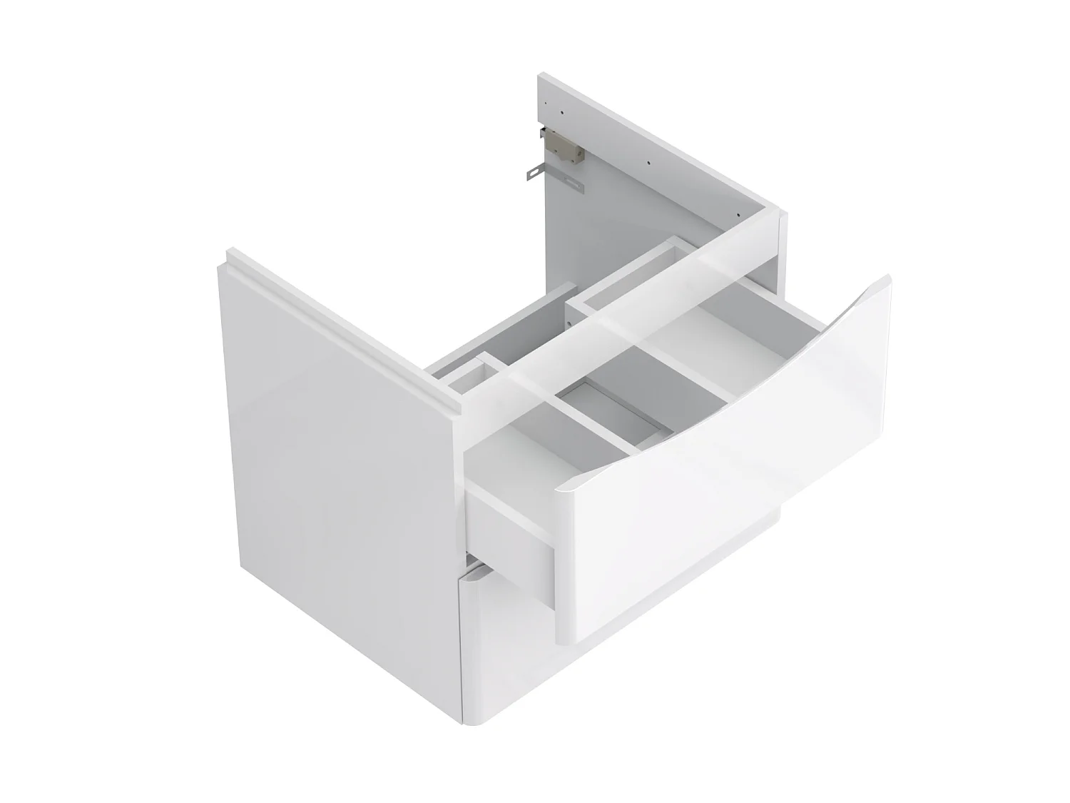 Szafka pod umywalkę z 2 szufladami – biały połysk – AUSTIN – 79 x 82 x 45 cm – szafka łazienkowa z cichym domykaniem