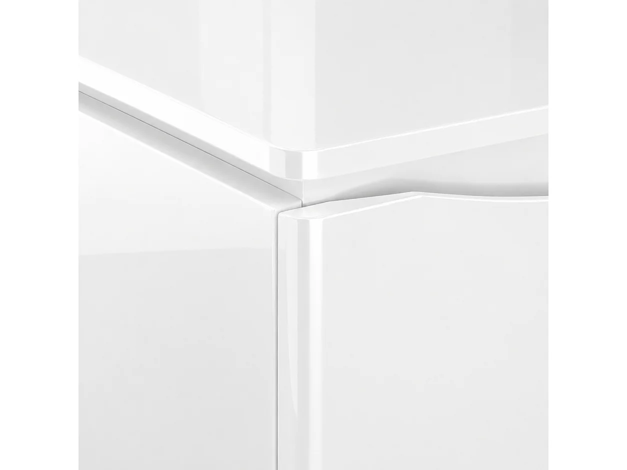 Szafka pod umywalkę z 2 szufladami – biały połysk – AUSTIN – 79 x 82 x 45 cm – szafka łazienkowa z cichym domykaniem