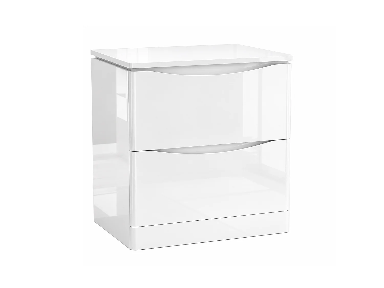 Szafka pod umywalkę z 2 szufladami – biały połysk – AUSTIN – 79 x 82 x 45 cm – szafka łazienkowa z cichym domykaniem