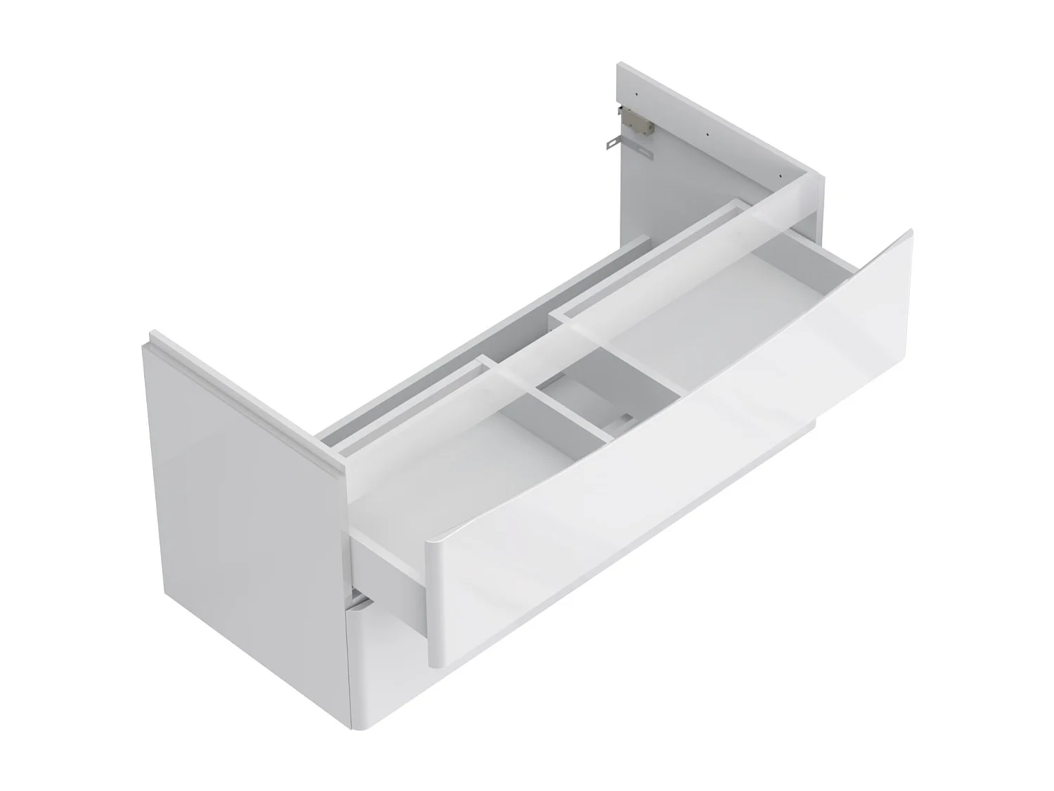 Meuble sous lavabo suspendu 2 tiroirs – blanc brillant – AUSTIN – 104 x 50 x 46 cm