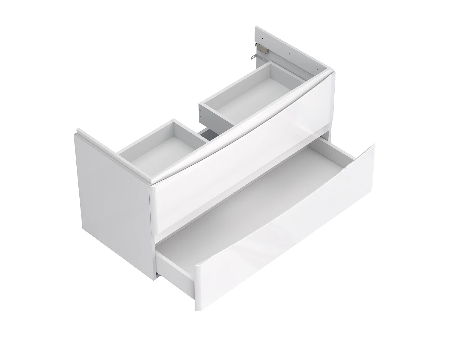 Meuble sous lavabo suspendu 2 tiroirs – blanc brillant – AUSTIN – 104 x 50 x 46 cm