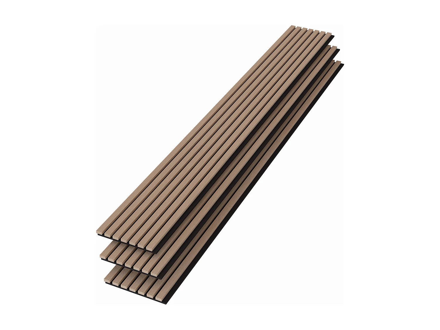 Panneaux décoratifs AICA, panneaux muraux en MDF imitation bois, lot de 3, 260 x 30 cm, Teinte chêne foncé