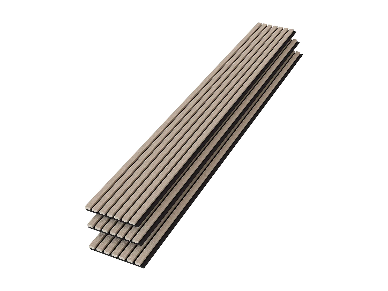 Panneaux décoratifs AICA, panneaux muraux en MDF imitation bois, lot de 3, 260 x 30 cm, couleur chêne clair