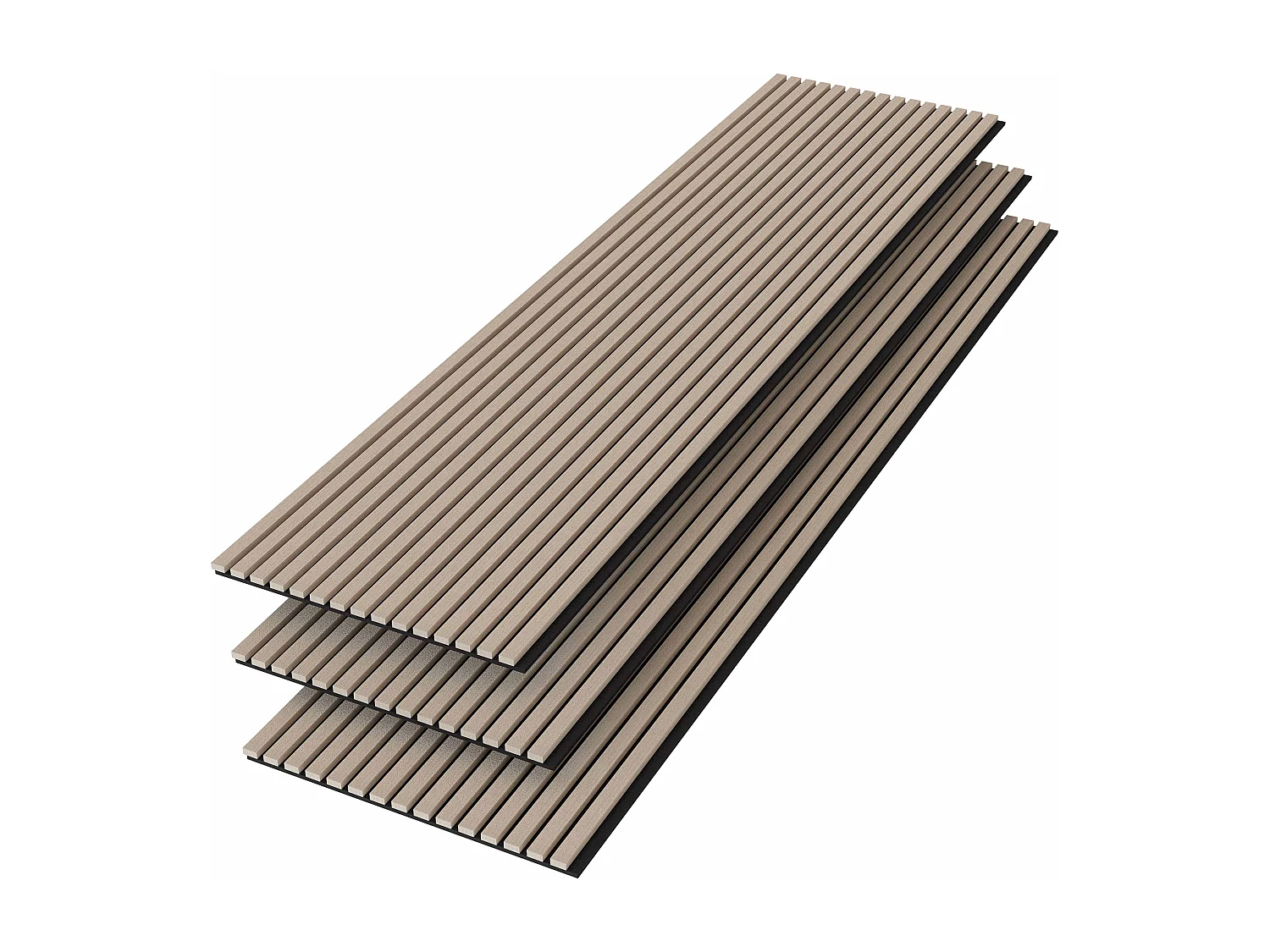 Panneaux décoratifs AICA, panneaux muraux en MDF imitation bois, lot de 3, 240 x 60 cm, couleur chêne clair