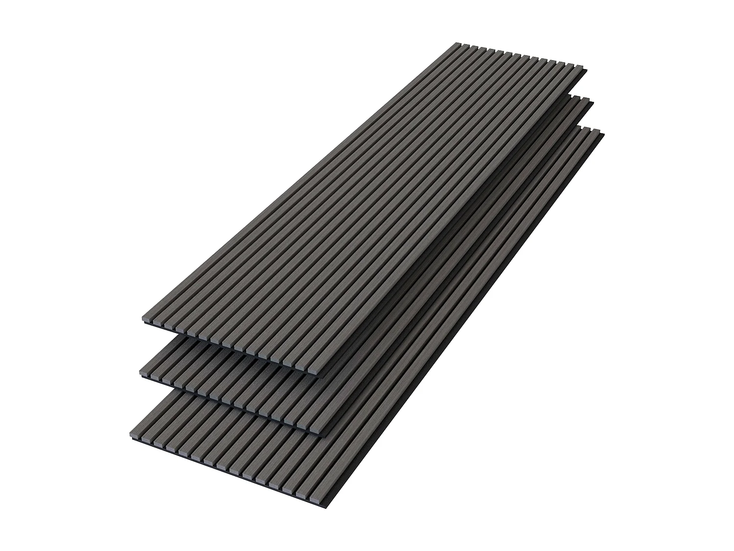 Panneaux décoratifs AICA, panneaux muraux en MDF imitation bois, lot de 3, 240 x 60 cm, chêne gris