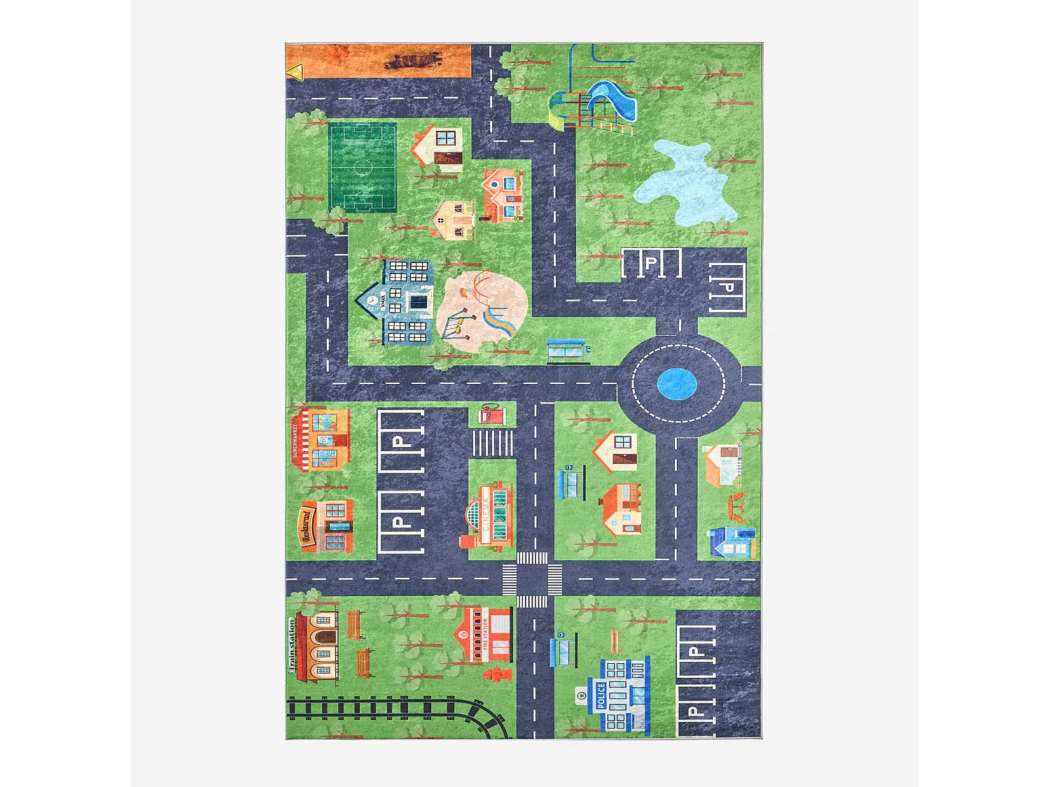 Tapis intérieur enfant imprimé mini ville 160 x 230 cm - Viny
