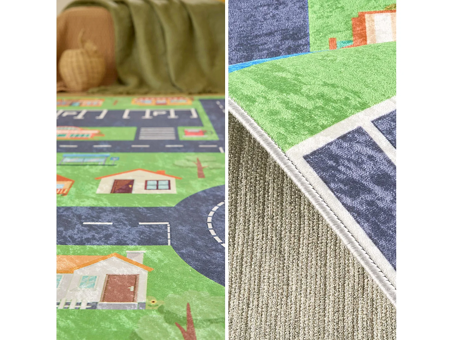 Tapis intérieur enfant imprimé mini ville 160 x 230 cm - Viny