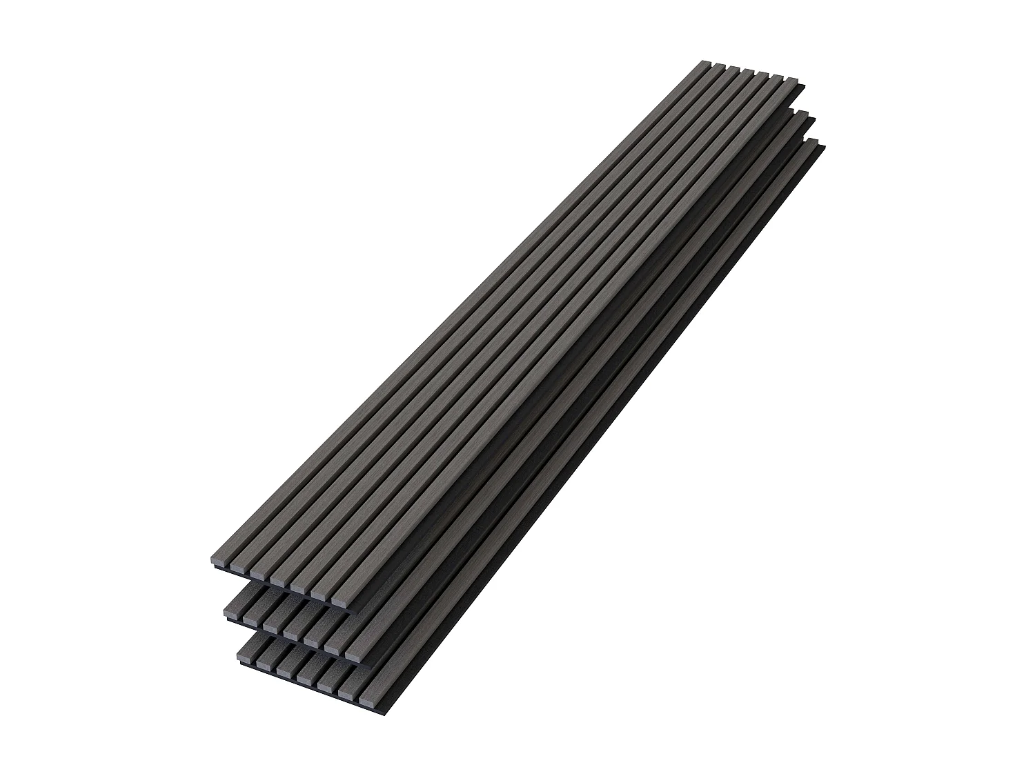 Panneaux décoratifs AICA, panneaux muraux en MDF imitation bois, lot de 3, 260 x 30 cm, chêne gris