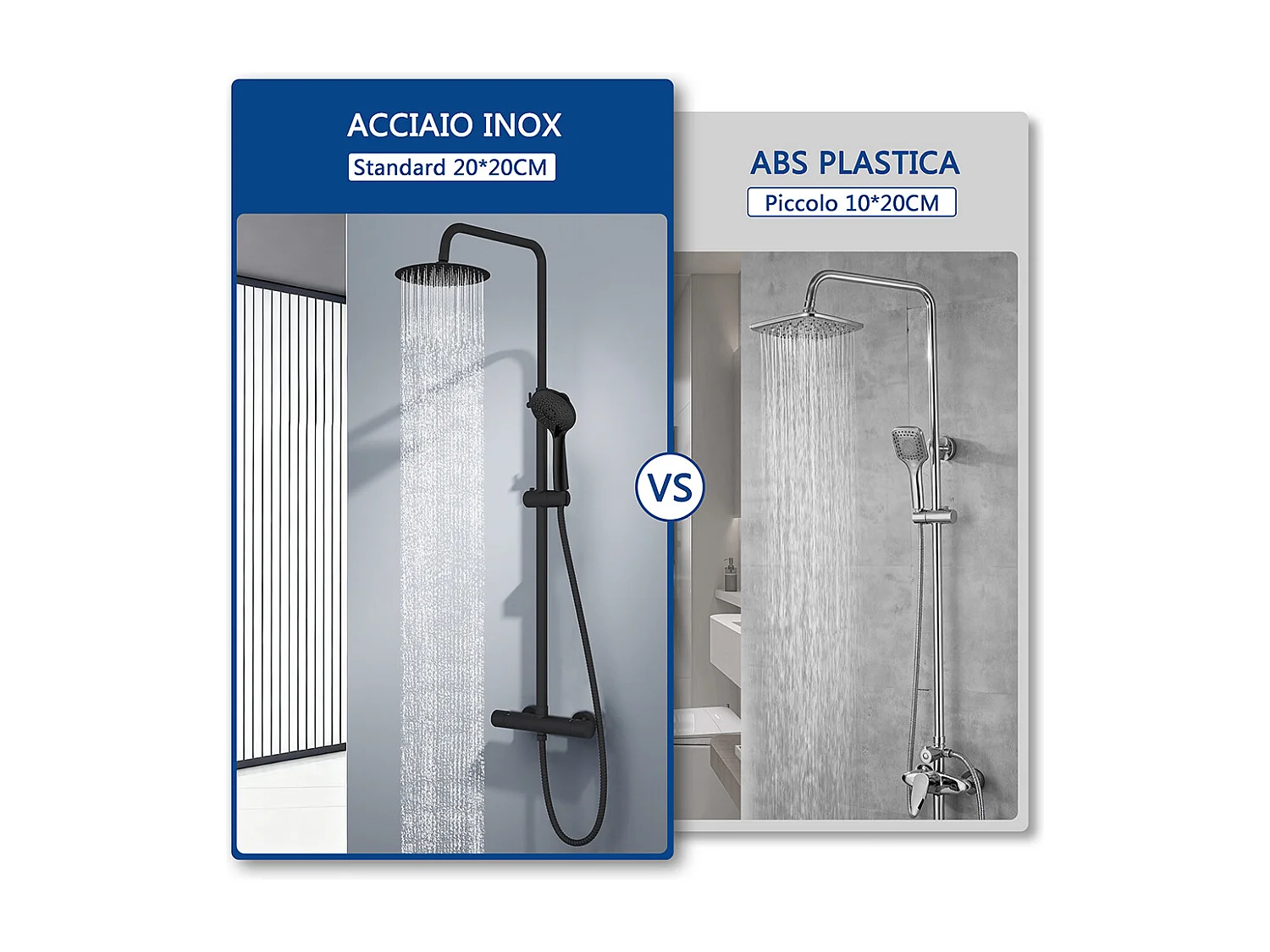 colonna doccia rotonda completo di miscelatore termostatico cilindro, soffione rotondo 20x20cm, nero