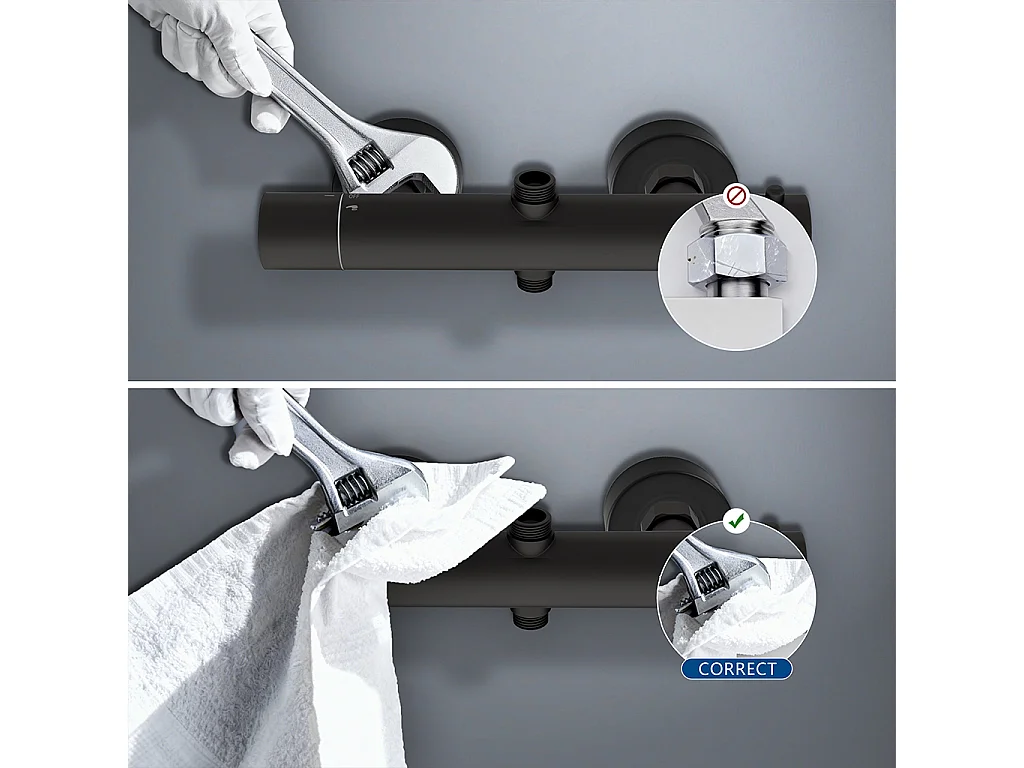 colonna doccia rotonda completo di miscelatore termostatico cilindro, soffione rotondo 20x20cm, nero