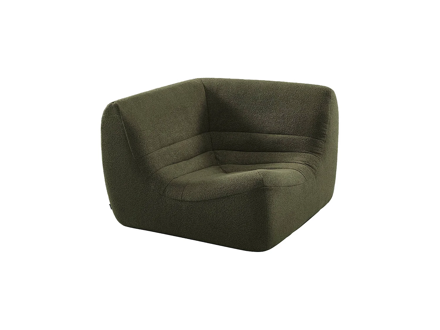 Sofá esquinero modular con reposapiés de borreguito texturizada, 5