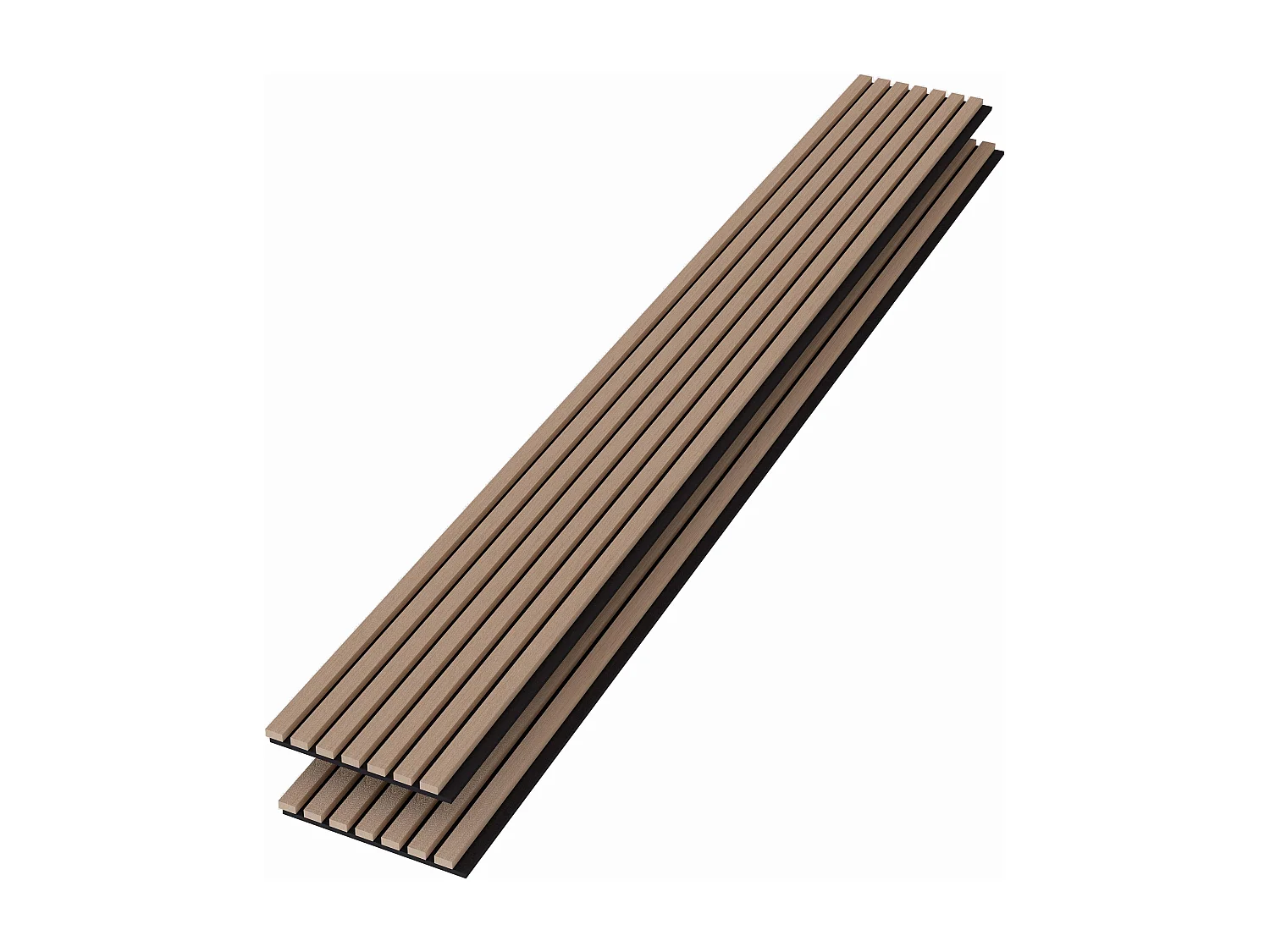 Panneaux décoratifs AICA, panneaux muraux en MDF imitation bois, lot de 2, 260 x 30 cm, Teinte chêne foncé