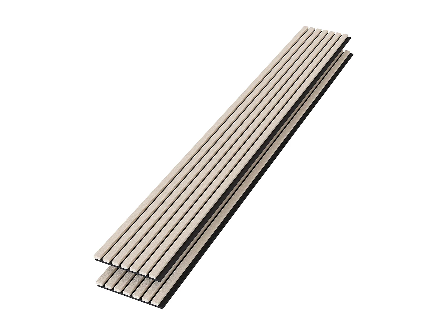 Panneaux décoratifs AICA, panneaux muraux en MDF imitation bois, lot de 2, 260 x 30 cm, Teinte chêne naturel