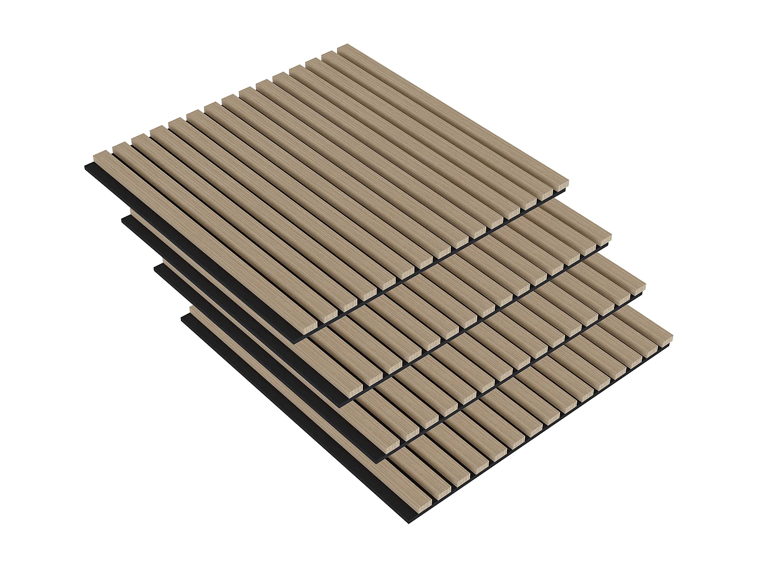 Panneaux décoratifs AICA, panneaux muraux en MDF imitation bois, lot de 4, 60 x 60 cm, couleur chêne clair