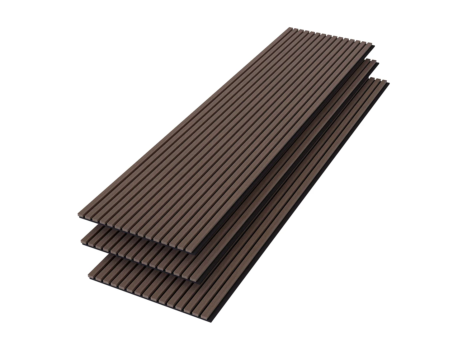 Panneaux décoratifs AICA, panneaux muraux en MDF imitation bois, lot de 3, 240 x 60 cm, Teinte chêne noyer