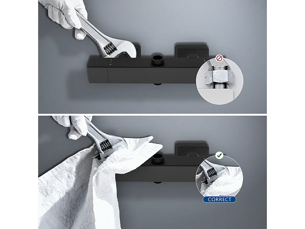 colonna doccia rotonda completo di miscelatore termostatico rettangolo, soffione quadrato 20x20cm, nero