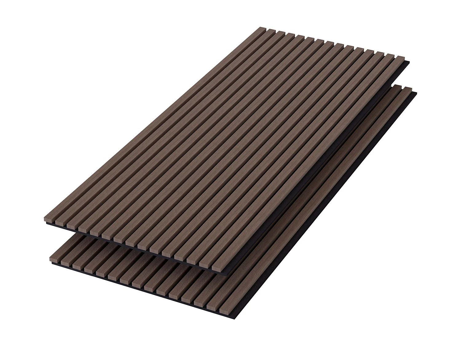 Panneaux décoratifs AICA, panneaux muraux en MDF imitation bois, lot de 2, 120 x 60 cm, Teinte chêne noyer