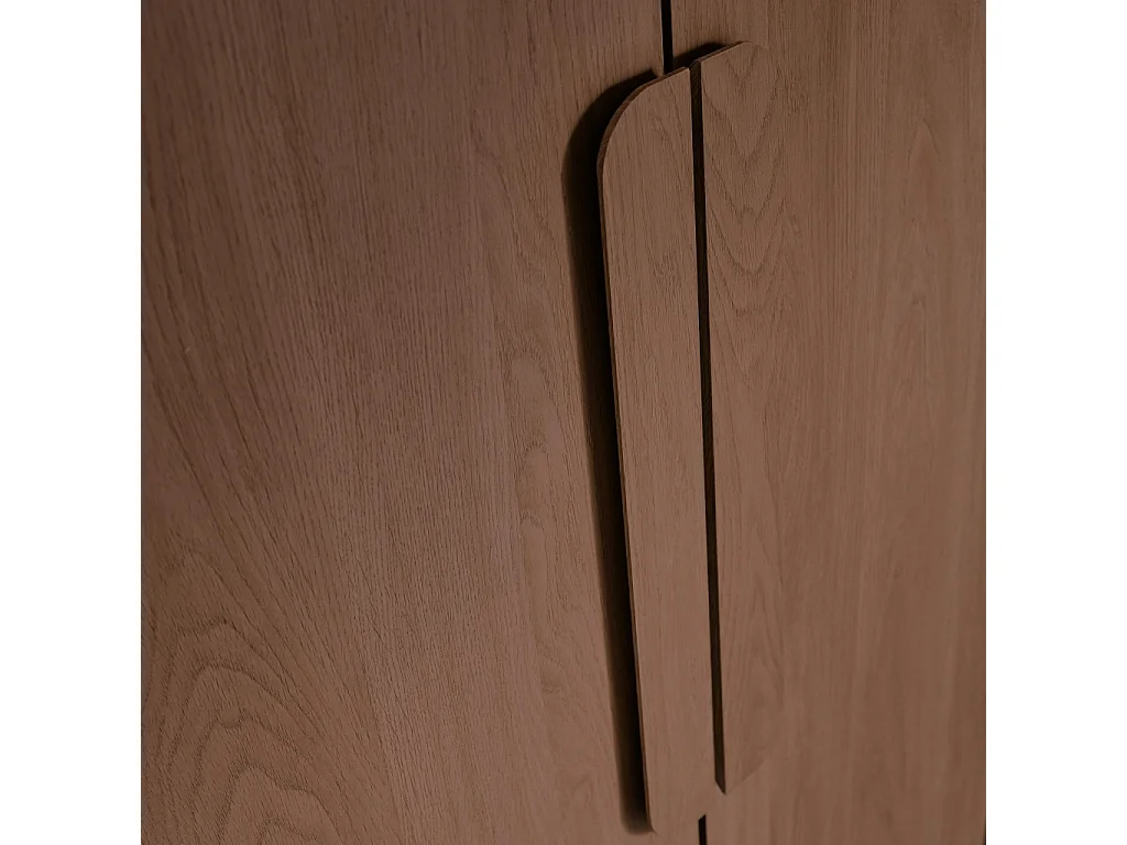Armadio guardaroba effetto legno 2 ante, ripiani e appendiabiti, noce