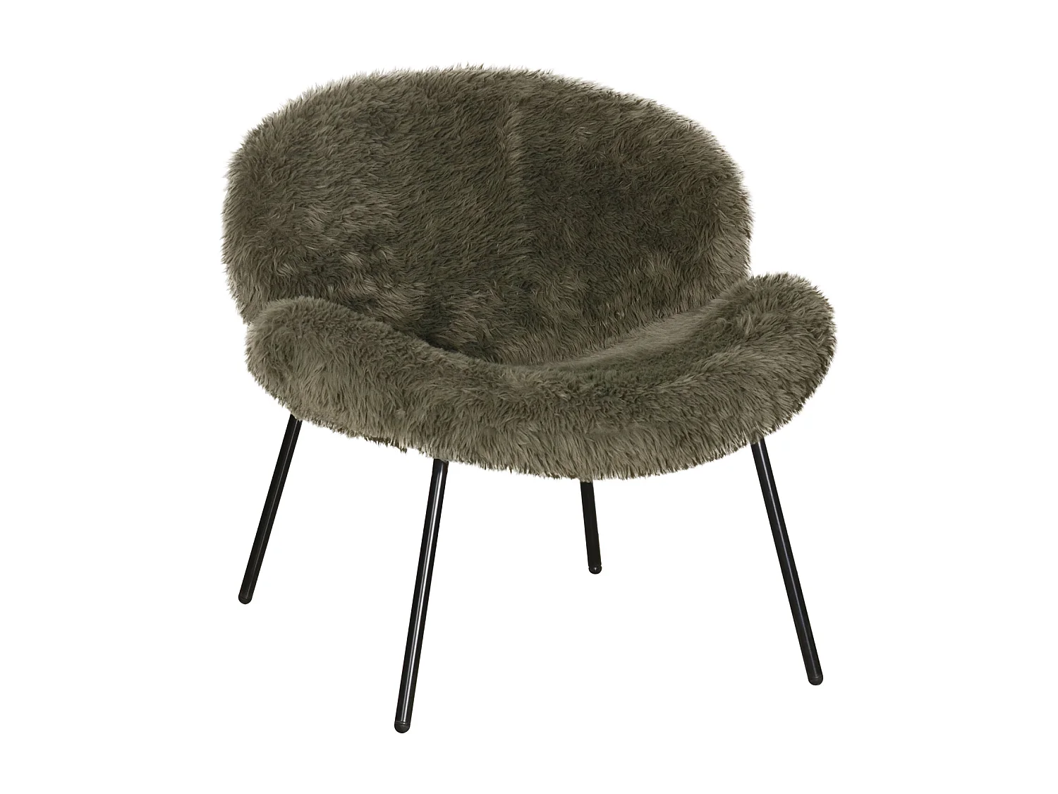 Fauteuil en fausse fourrure vert SACHA - HAPPY GARDEN