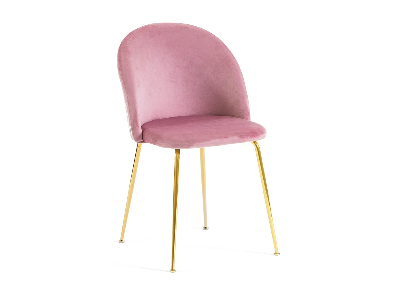 Lot de 2 chaises en velours avec pieds en métal, design élégant pour cuisine, salle à manger, bar ou restaurant – Sara – Rose/Or