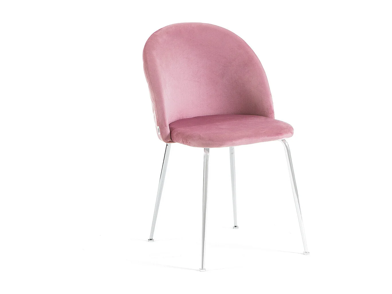 Lot de 2 chaises en velours avec pieds en métal, design élégant pour cuisine, salle à manger, bar ou restaurant – Sara – Rose/Argent