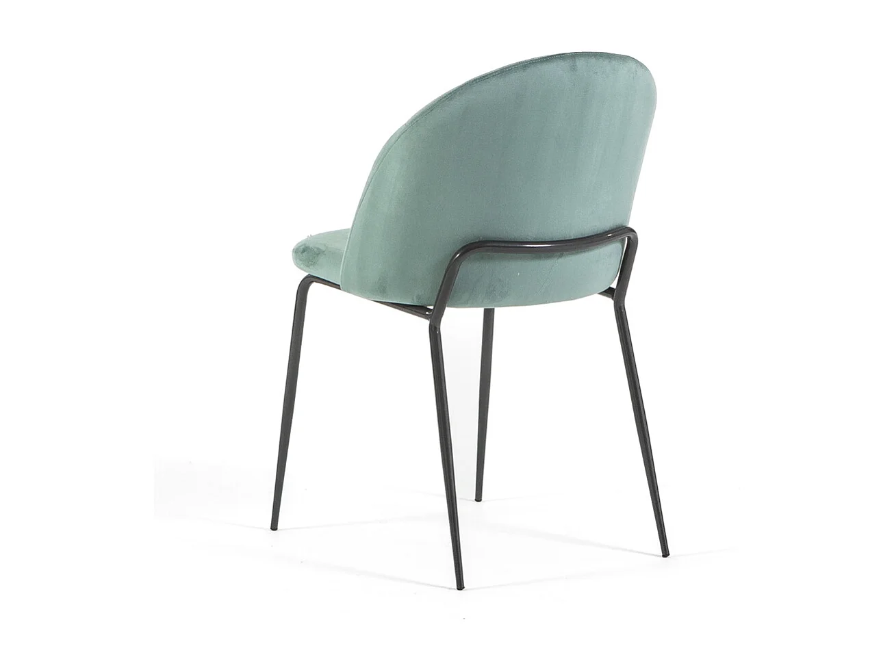 Set di 2 sedie da interno in velluto, imbottite, gambe in metallo, design elegante per cucina, sala da pranzo e ristorante – Verde giada/Grigio – Sonia