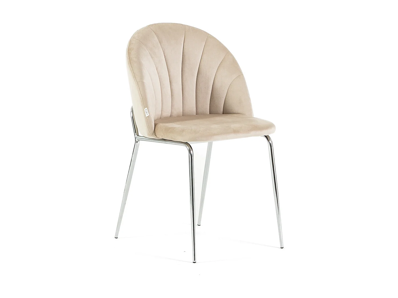 Set di 2 sedie da interno in velluto, imbottite, gambe in metallo, design elegante per cucina, sala da pranzo e ristorante – Crema/Argento – Sonia