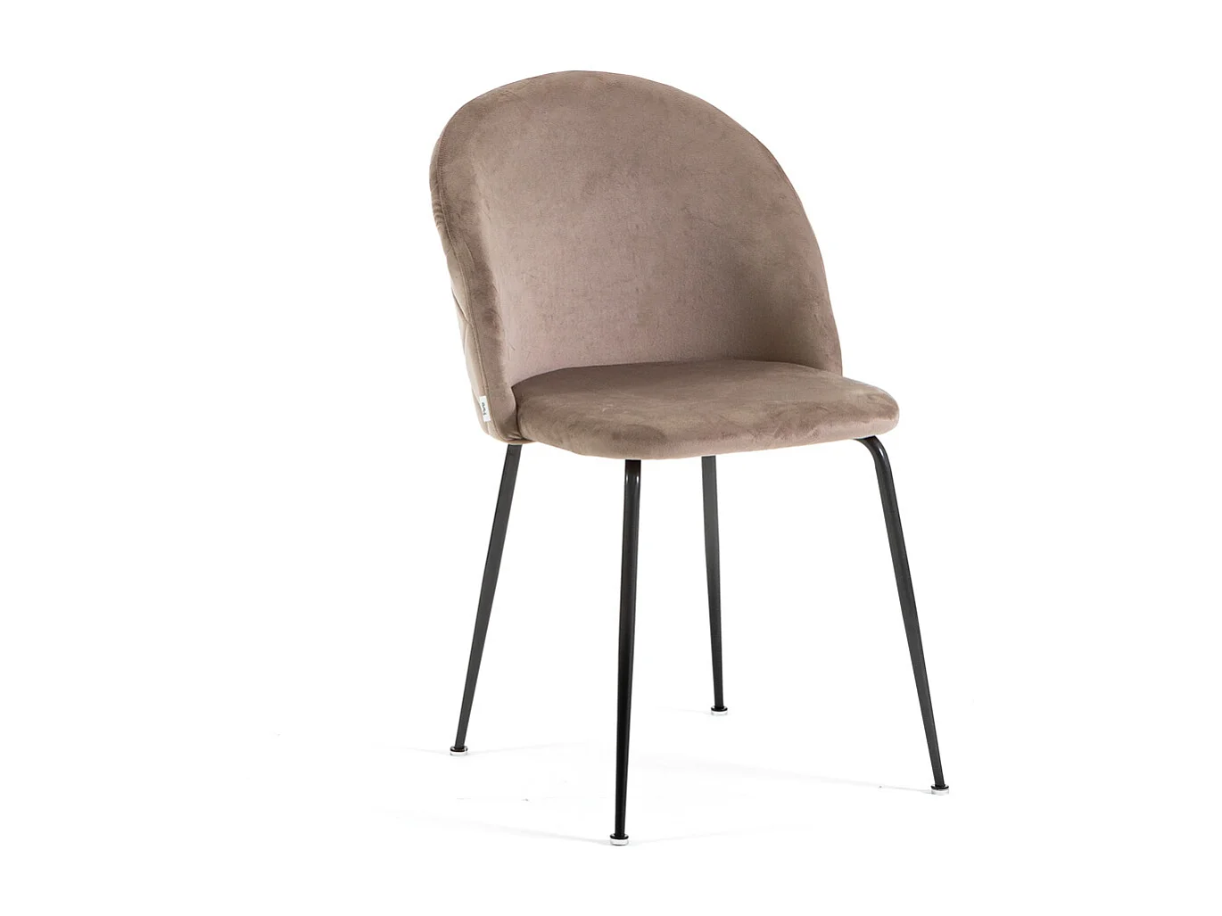 Lot de 2 chaises en velours avec pieds en métal, design élégant pour cuisine, salle à manger, bar ou restaurant – Sara – Taupe/Gris foncé