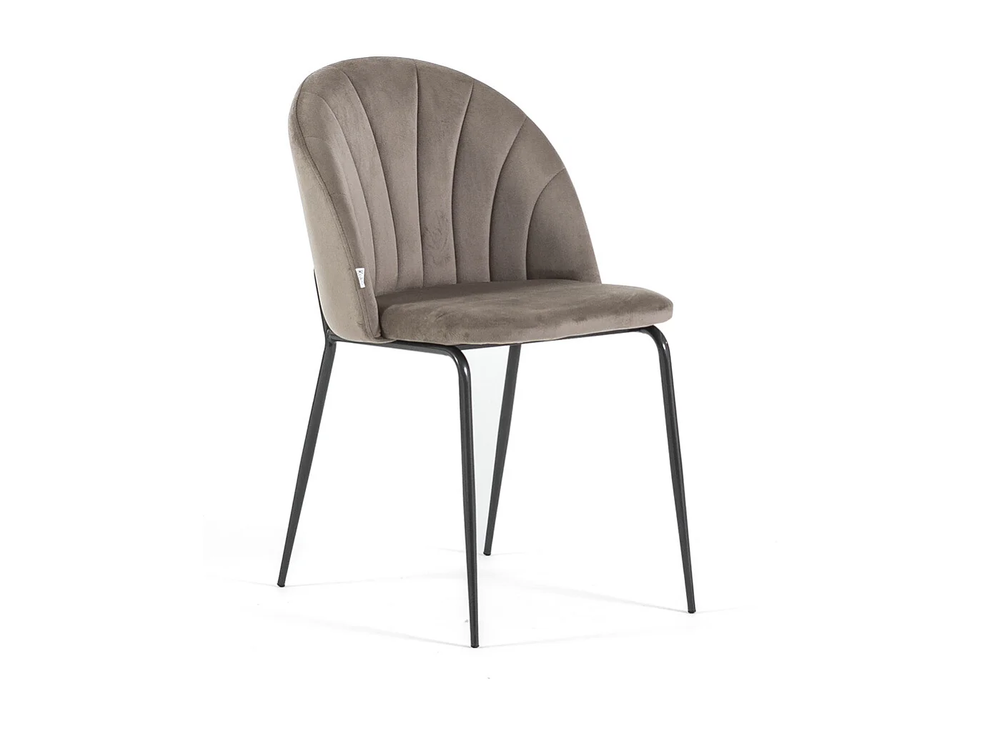 Lot de 2 chaises en velours d’intérieur, rembourrées, pieds en métal, design élégant pour cuisine, salle à manger, restaurant – Taupe/Gris foncé–Sonia