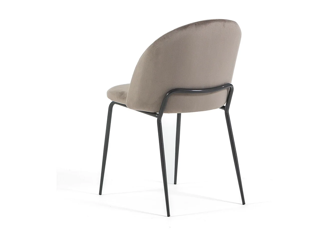 Lot de 2 chaises en velours d’intérieur, rembourrées, pieds en métal, design élégant pour cuisine, salle à manger, restaurant – Taupe/Gris foncé–Sonia