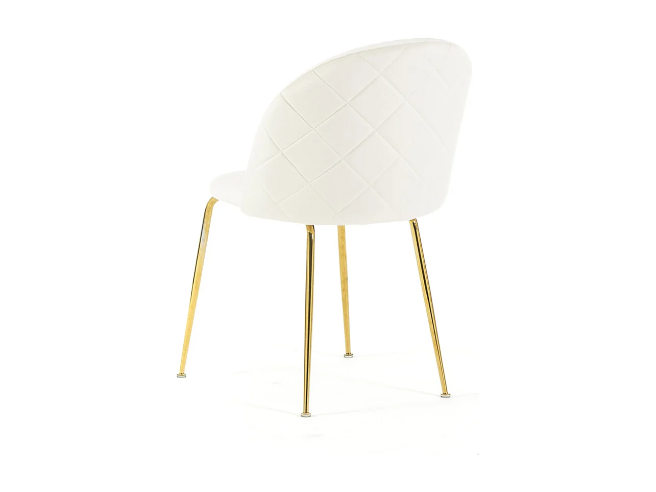 Lot de 2 chaises en velours avec pieds en métal, design élégant pour cuisine, salle à manger, bar ou restaurant – Sara – Blanc/Or