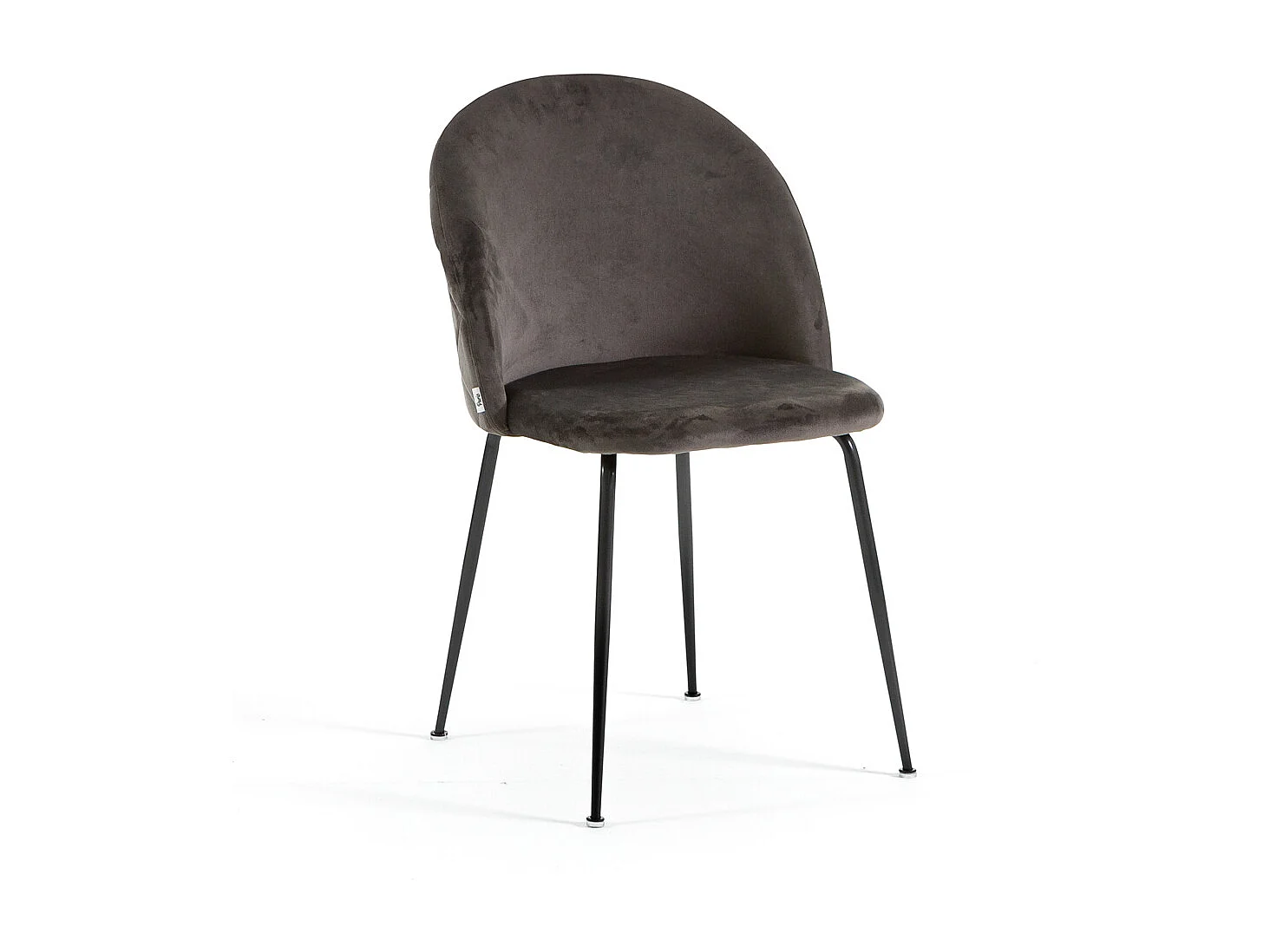 Lot de 2 chaises en velours avec pieds en métal, design élégant pour cuisine, salle à manger, bar ou restaurant – Sara – Gris foncé/Gris foncé