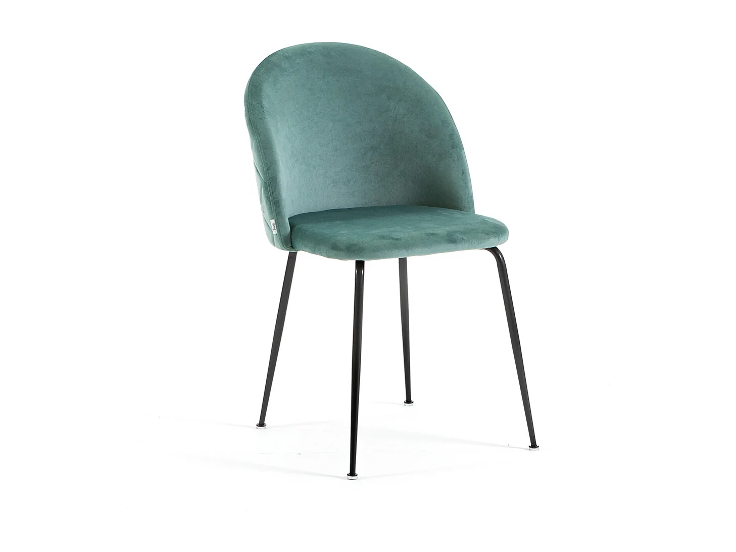 Lot de 2 chaises en velours avec pieds en métal, design élégant pour cuisine, salle à manger, bar ou restaurant – Sara – Vert jade/Gris foncé