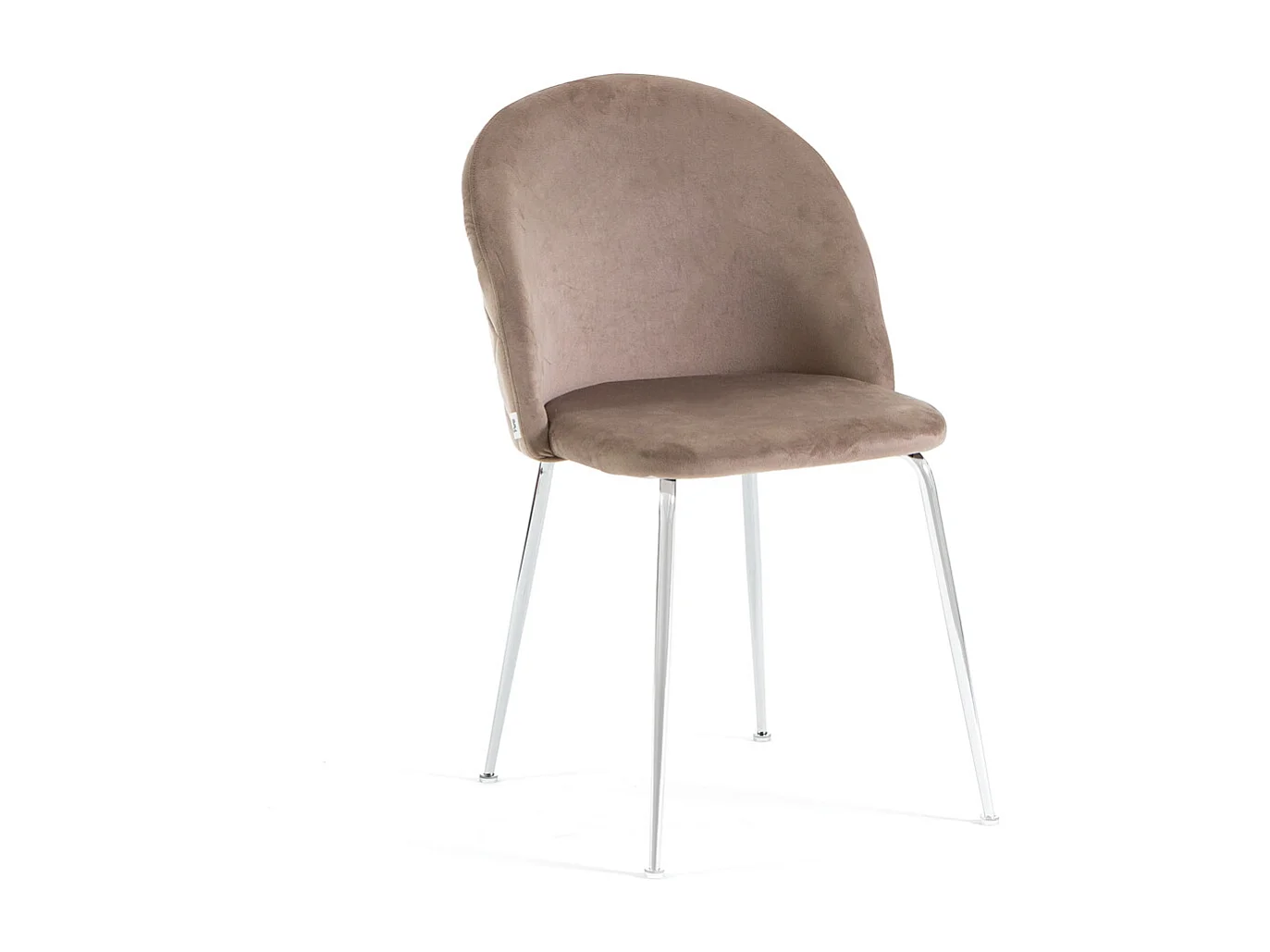 Lot de 2 chaises en velours avec pieds en métal, design élégant pour cuisine, salle à manger, bar ou restaurant – Sara – Taupe/Argent