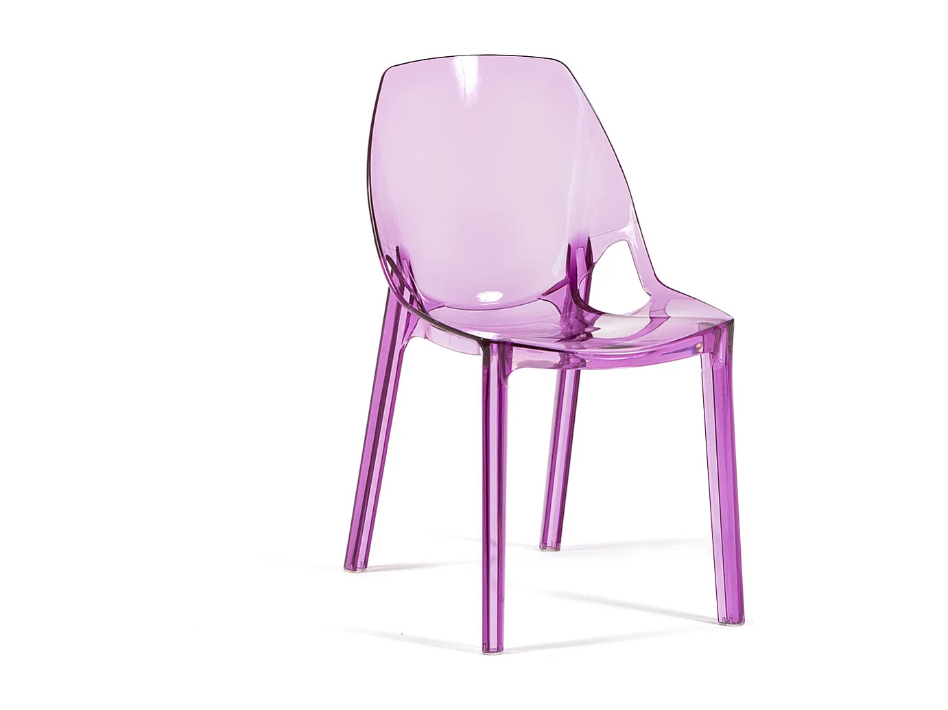 Lot de 2 chaises en polycarbonate transparent, empilables, monobloc, résistantes, design moderne, idéales pour cuisine, bar et restaurant - LUCE - Rose