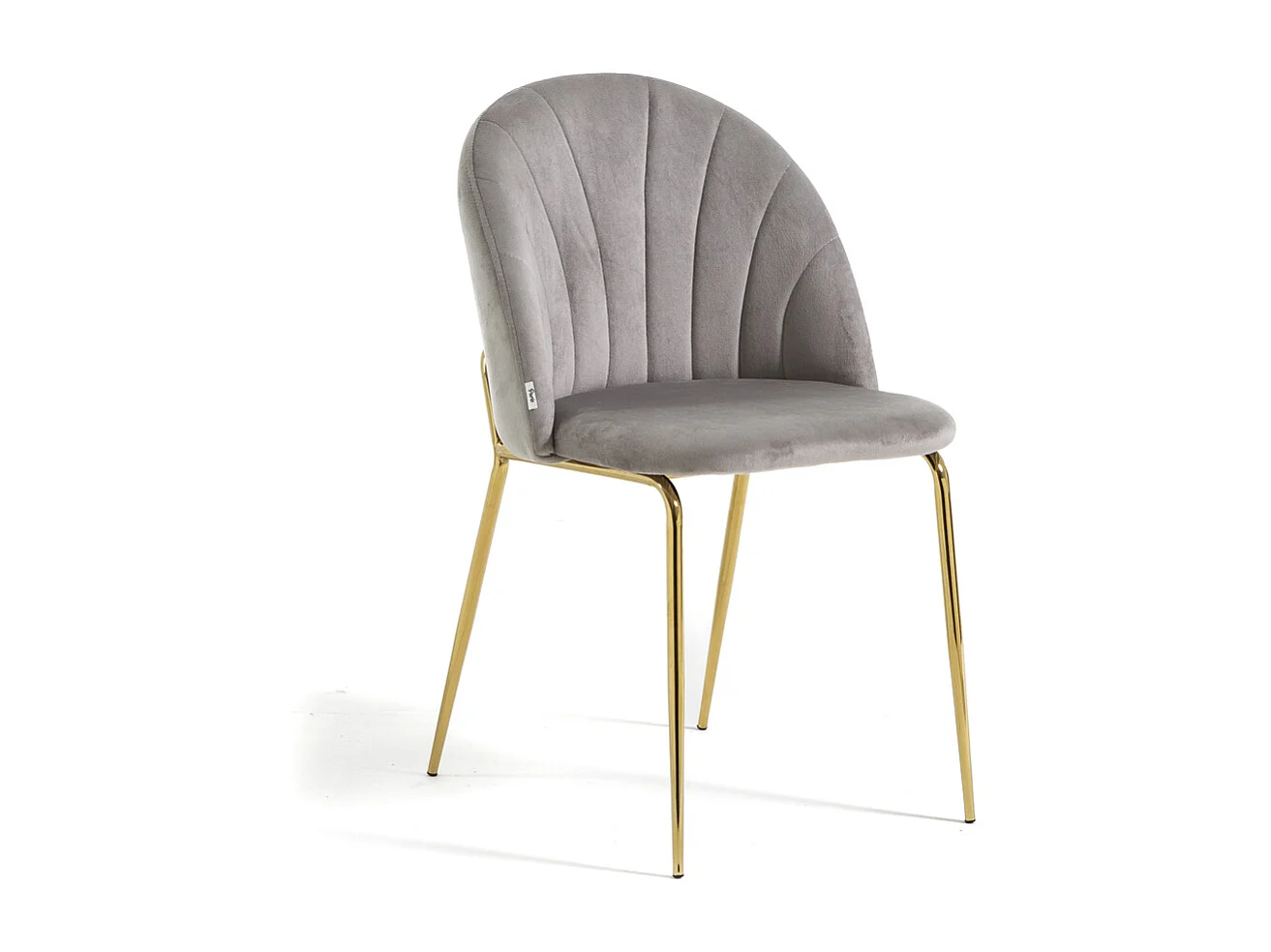 Lot de 2 chaises en velours d’intérieur, rembourrées, pieds en métal, design élégant pour cuisine, salle à manger, restaurant – Gris clair/Or – Sonia