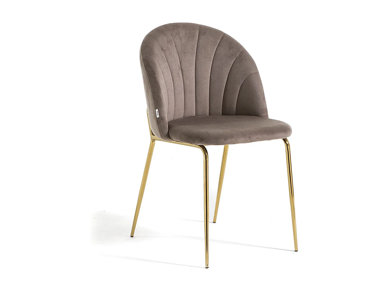 Lot de 2 chaises en velours d’intérieur, rembourrées, pieds en métal, design élégant pour cuisine, salle à manger, bar ou restaurant – Taupe/Or –Sonia