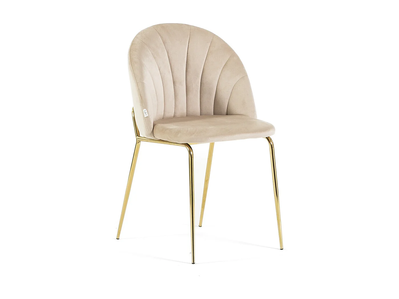 Set di 2 sedie da interno in velluto, imbottite, gambe in metallo, design elegante per cucina, sala da pranzo e ristorante – Crema/Oro – Sonia