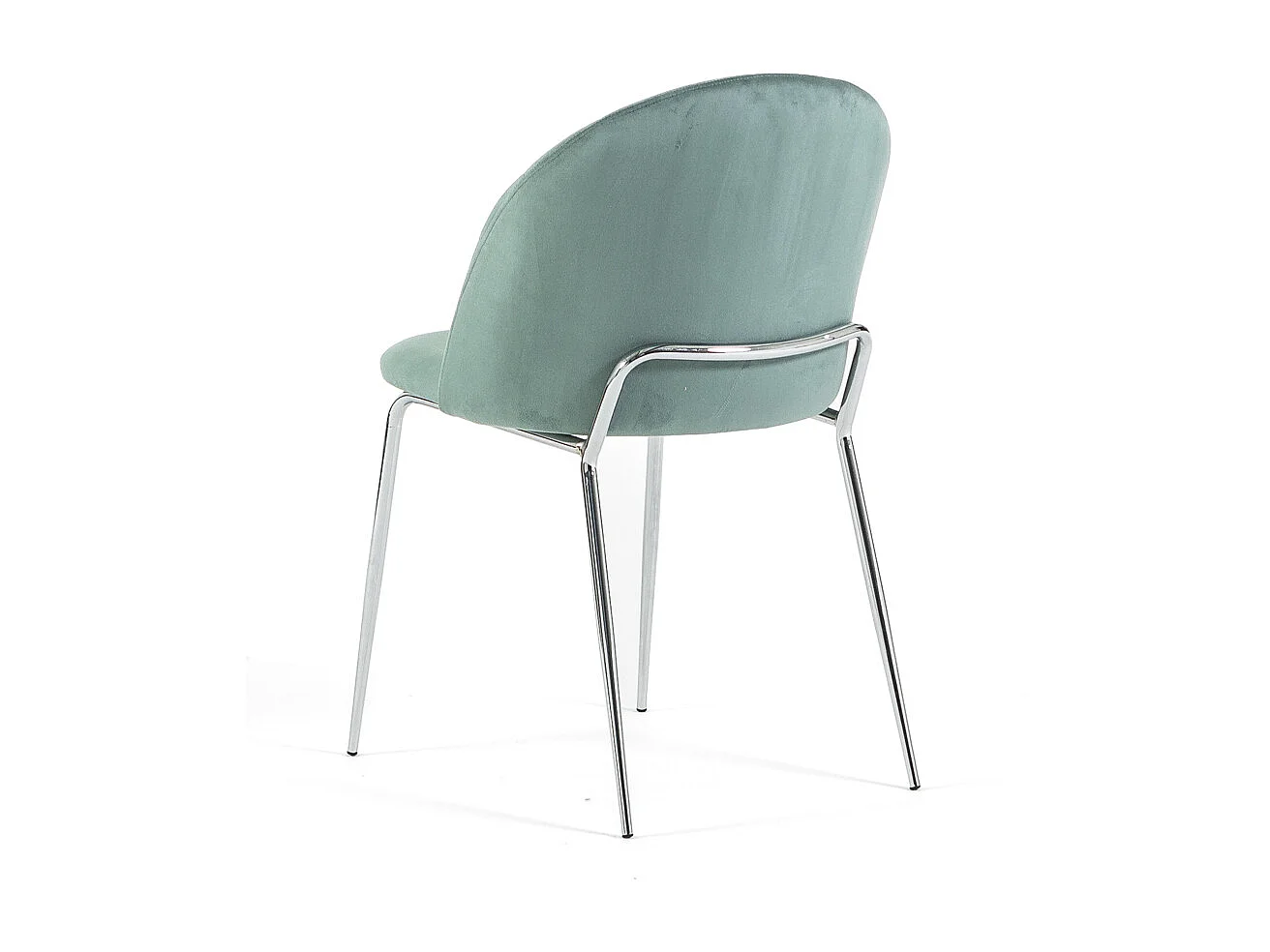 Lot de 2 chaises en velours d’intérieur, rembourrées, pieds en métal, design élégant pour cuisine, salle à manger,restaurant – Vert jade/Argent –Sonia
