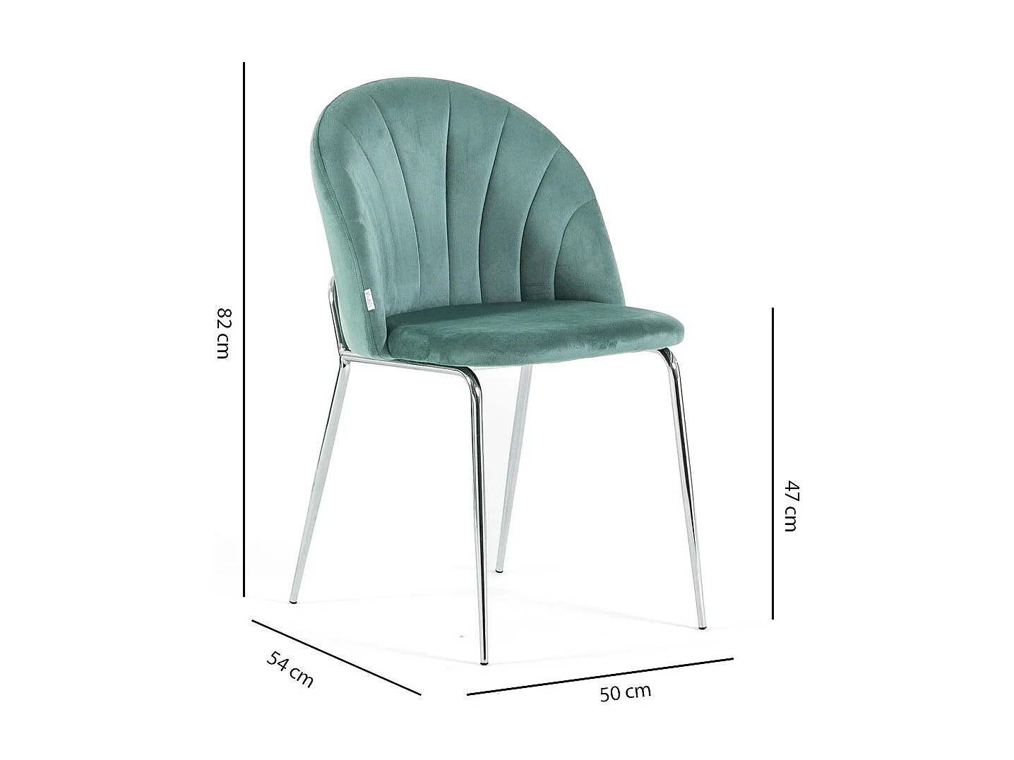 Lot de 2 chaises en velours d’intérieur, rembourrées, pieds en métal, design élégant pour cuisine, salle à manger,restaurant – Vert jade/Argent –Sonia