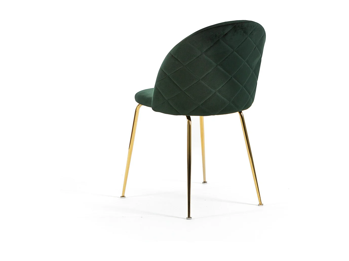 Set di 2 sedie in velluto con gambe in metallo, design elegante per cucina, sala da pranzo, bar o ristorante – Sara – Verde scuro/Oro