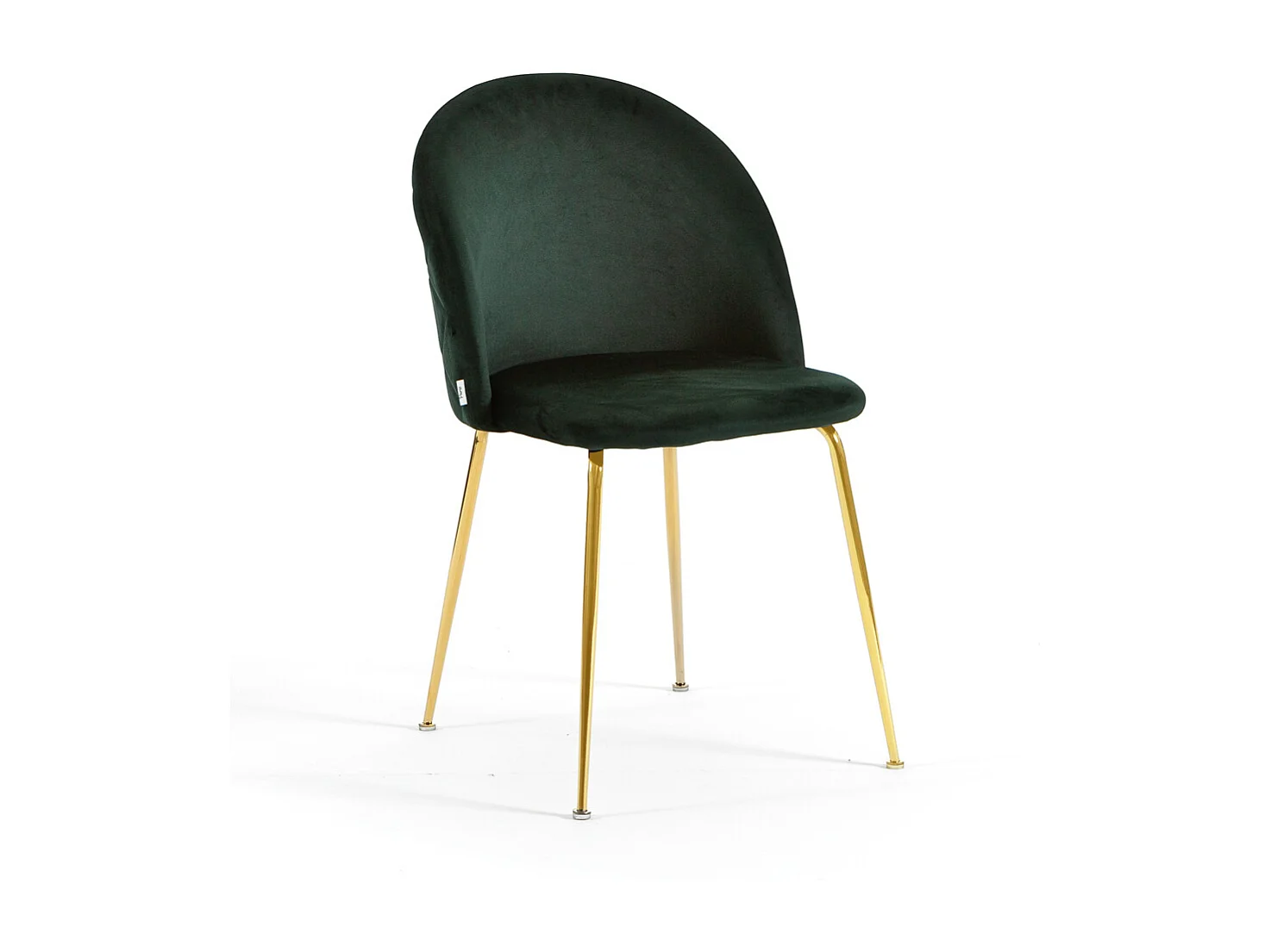 Set di 2 sedie in velluto con gambe in metallo, design elegante per cucina, sala da pranzo, bar o ristorante – Sara – Verde scuro/Oro