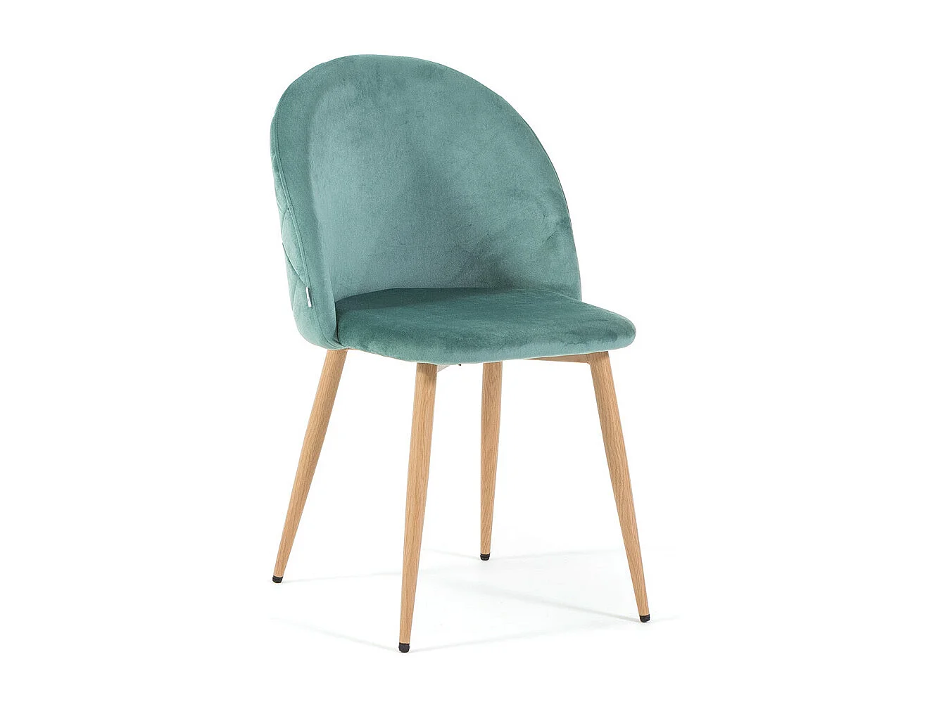 Lot de 2 chaises en velours avec pieds en métal, design élégant pour cuisine, salle à manger, bar ou restaurant – Sara – Vert jade/Effet bois