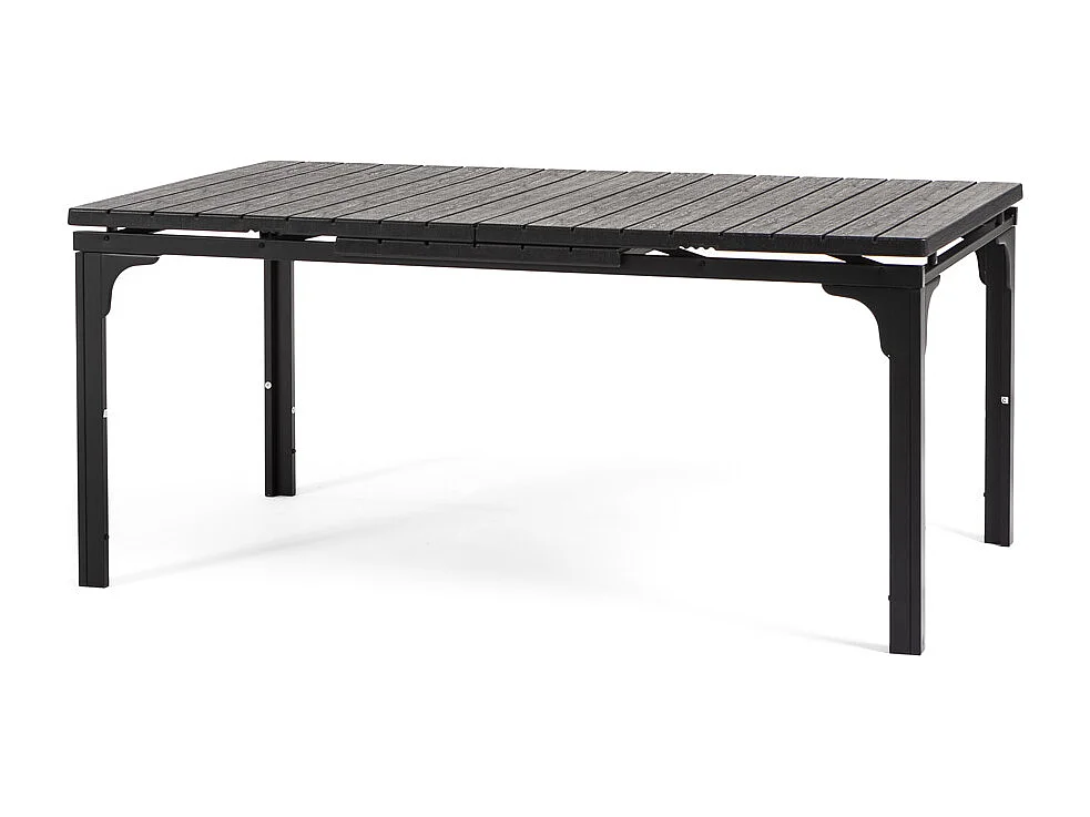 Table de jardin extensible 180/240x90 cm,structure en acier,plateau effet bois,10 personnes,pour jardin ou terrasse - THOMAS XL - Anthracite