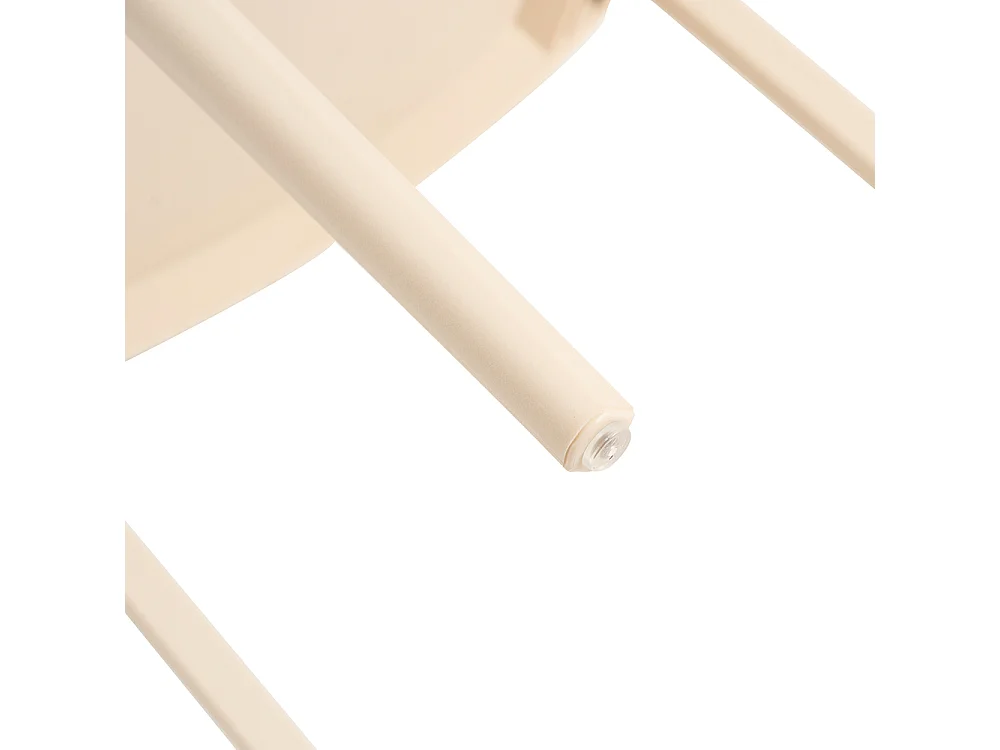 Lot de 6 chaises empilables en polypropylène renforcé de fibre de verre pour jardin ou intérieur, hydrofuges et résistantes, design moderne - SOLE - Crème