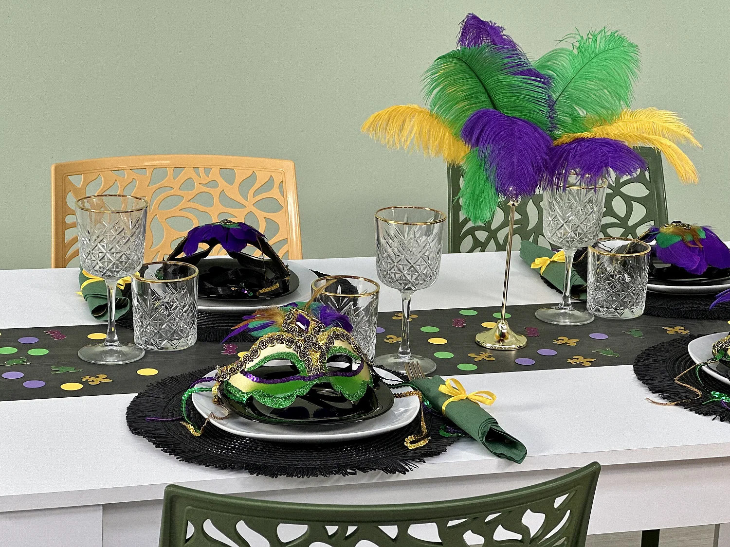 Lot de 6 chaises en polypropylène renforcé de fibre de verre empilables pour extérieur et jardin, bar, restaurant, cuisine design moderne - Anna - Moutarde